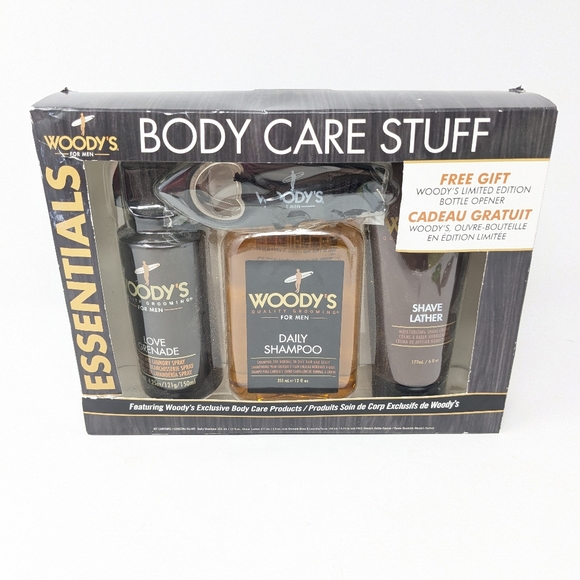 Woody's Love Grenade Body Laundry Spray 4.25 oz Shampoo & Shave New Grooming Set - Picture 1 of 7